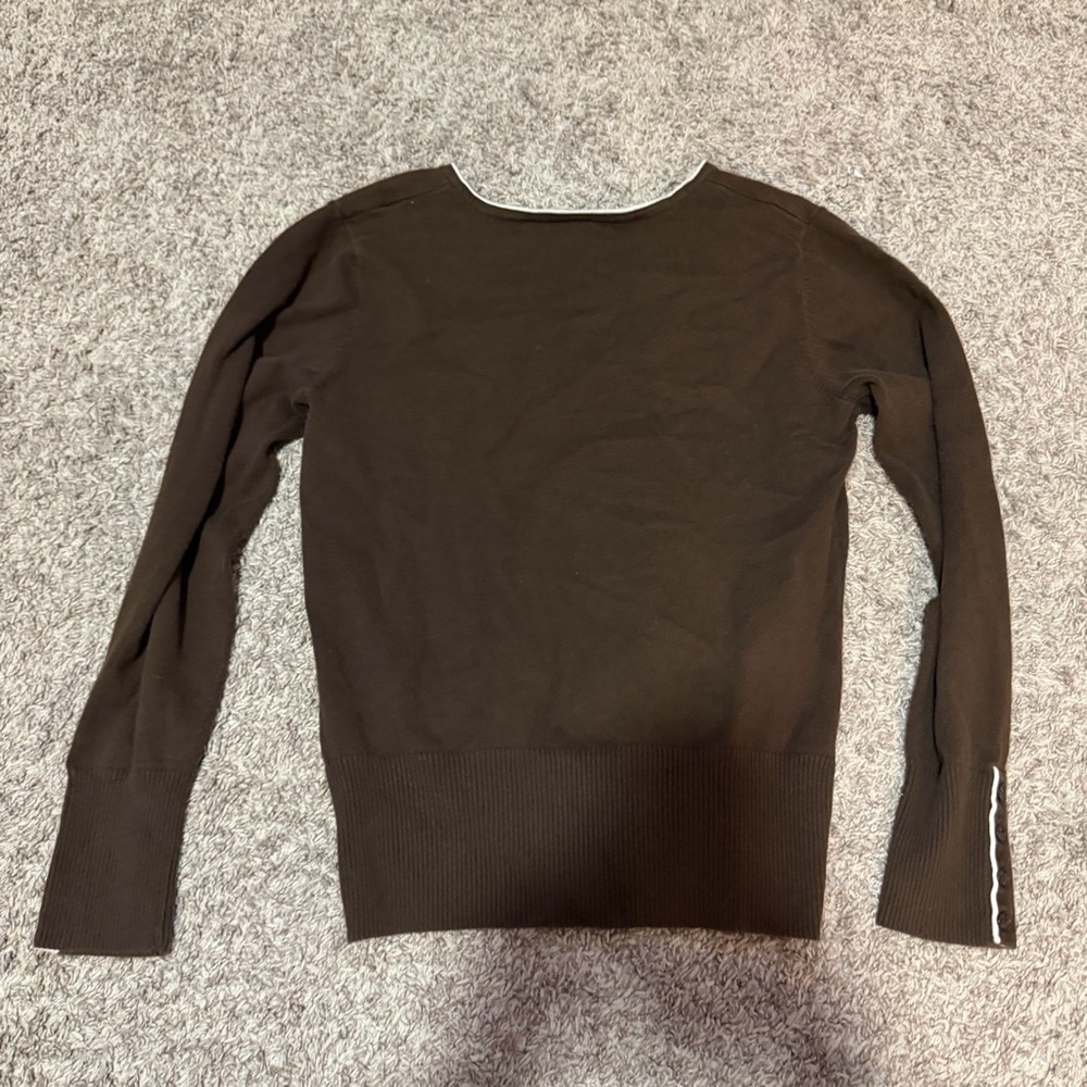 Croft & Barrow Dark Brown V-Neck Sweater - Picture 4 of 4